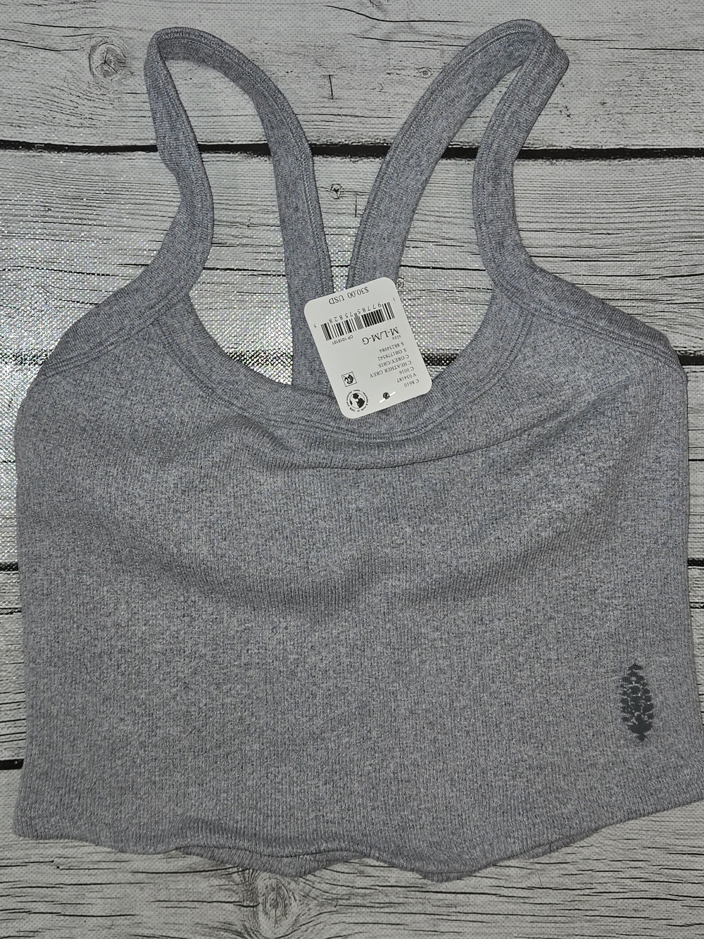 NWT FP Movement by Free People All Clear Solid Cami Heather Gray Womens M-L - Picture 2 of 6